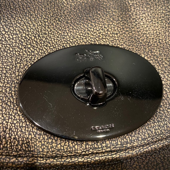 Coach Metallic Leather Turnlock Clutch - Picture 2 of 6